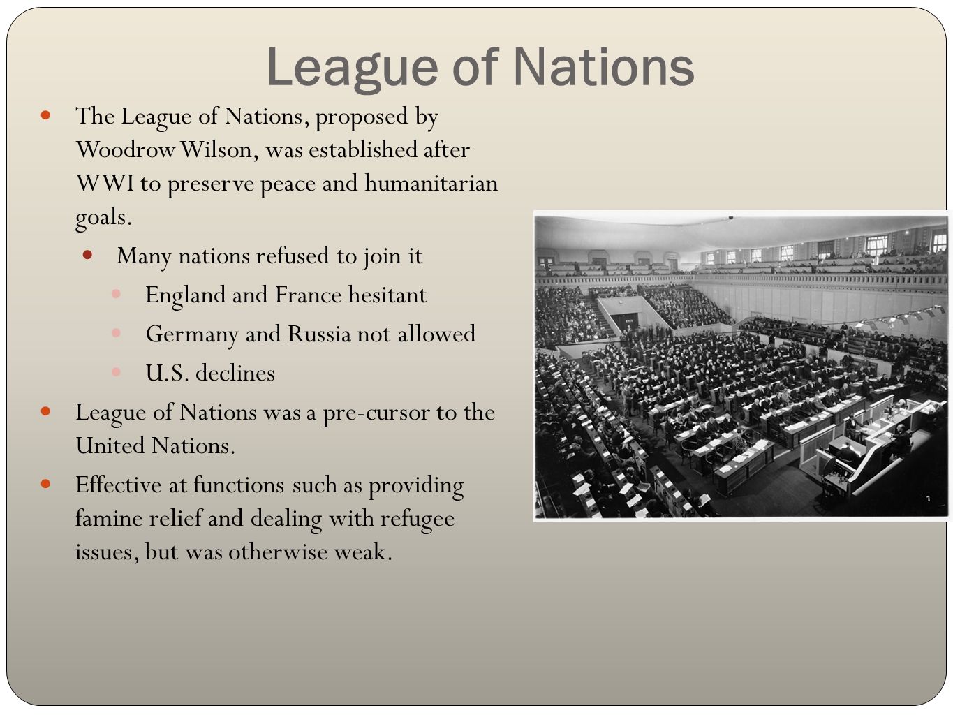 Effectiveness of League of Nations Essay Sample